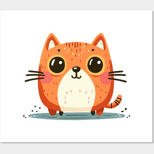 Happy orange cat Wall Art by Evgmerk